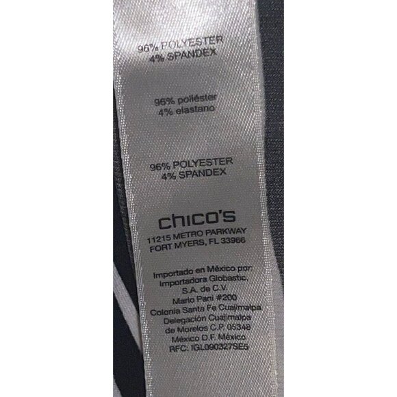 Chicos Top Women’s Sz Chicos Size 1 Pullover 3/4 Sleeve V Neck Crisscross Stripe - Picture 11 of 11